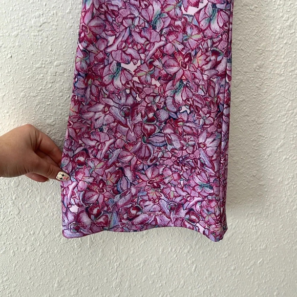 Ala Von Auersperg Elaine Stretch Knit Pants Purple Floral Size Large - Picture 5 of 5